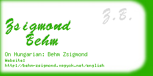 zsigmond behm business card